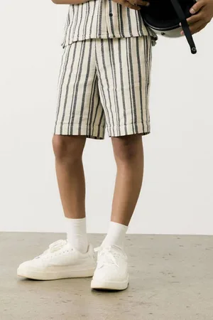 NAME IT KIDS casual short beige Korte broek Jongens Katoen Streep