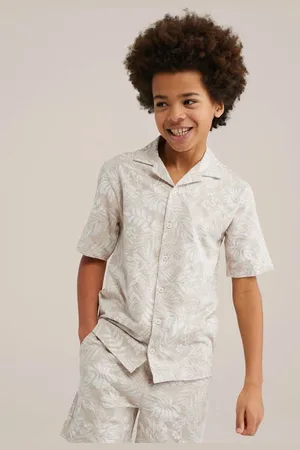 WE Fashion Overhemd Jongens Stretchkatoen Klassieke kraag All over print