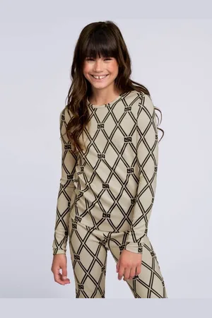 Nik & Nik Longsleeve beige Meisjes Polyester Ronde hals All over print