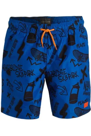 Orange stars Zwemshort met grafitti print Jongens Polyester All over print