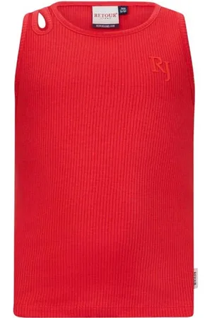 Retour Mouwloze top rib gebreid Meisjes Katoen Ronde hals Effen