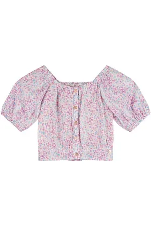 NoNo Cropped top lila Paars Meisjes Polyester Boothals Stip
