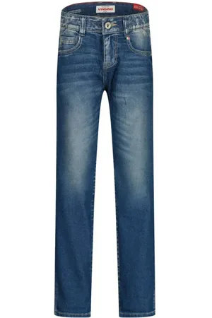 Vingino Straight leg jeans dark blue denim Blauw Effen