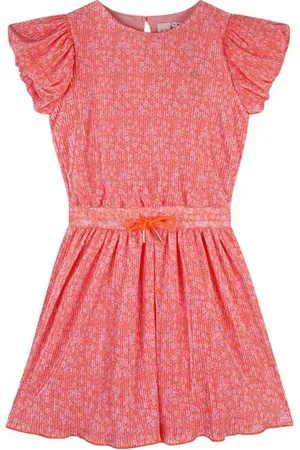 NoNo Roze Jurk Meisjes Polyester Ronde hals Effen