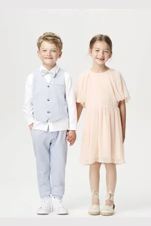 Noppies Kids korte jurk Meisjes Polyester Ronde hals Effen