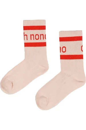 NoNo Sokken Wit Meisjes Stretchkatoen Printopdruk