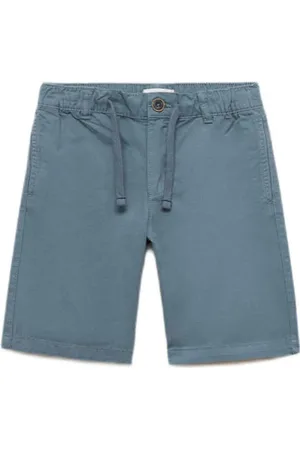 MANGO Bermuda short blauw Korte broek Jongens Katoen Effen