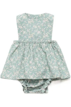 MANGO Newborn baby jurk met bloomer Meisjes Katoen Ronde hals