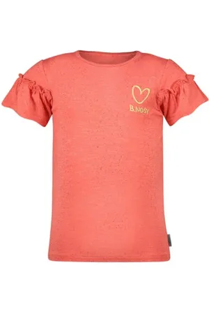 B.Nosy Blousetop roze Meisjes Viscose Ronde hals Printopdruk