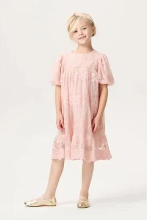 Noppies Kids korte jurk Meisjes Polyester Ronde hals Effen