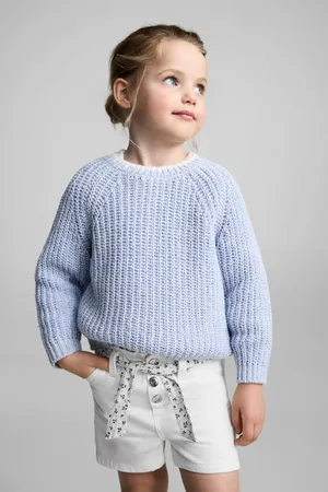MANGO Denim short Meisjes Katoen Effen