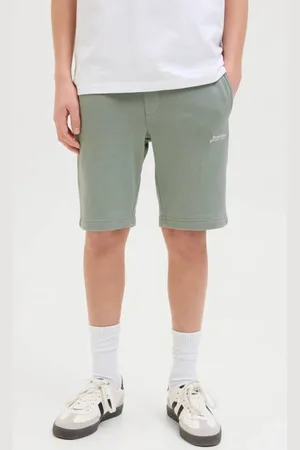 JACK & JONES JUNIOR sweatshort groen Korte broek Effen