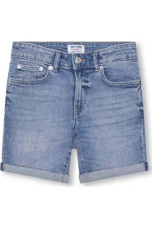Only & Sons JUNIOR denim short Korte broek Blauw Effen