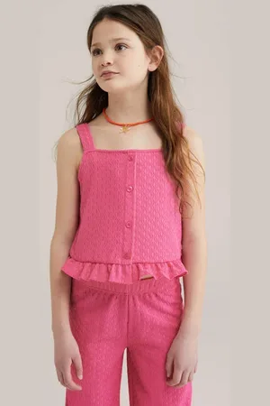 WE Fashion Mouwloze top Meisjes Polyester Ronde hals Effen