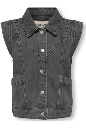 ONLY KIDS GIRL gilet Grijs Effen