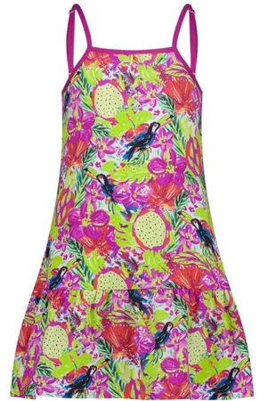 Vingino Nachthemd Wendie roze Meisjes Stretchkatoen Vierkante hals All over print