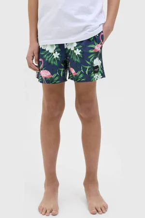 JACK & JONES JUNIOR zwemshort donkerblauw Jongens Polyester All over print