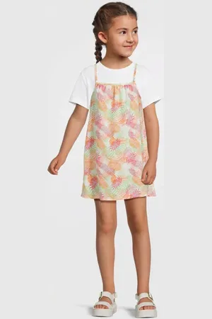 NAME IT KIDS zomerjurk groen Meisjes Polyester Ronde hals Effen