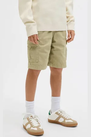 JACK & JONES JUNIOR cargo short groen Korte broek Jongens Katoen Effen