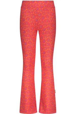 B.Nosy Flared legging roze Broek Meisjes Polyester All over print