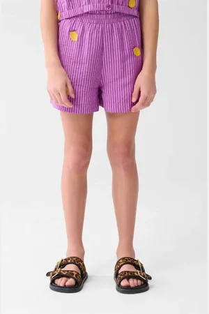 SHOEBY Regular casual short paars Korte broek Meisjes Viscose Streep