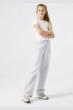 Garcia High waist light blue denim Jeans Blauw Effen