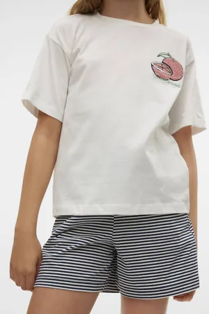 VERO MODA Casual short donkerblauw Korte broek Meisjes Katoen Effen