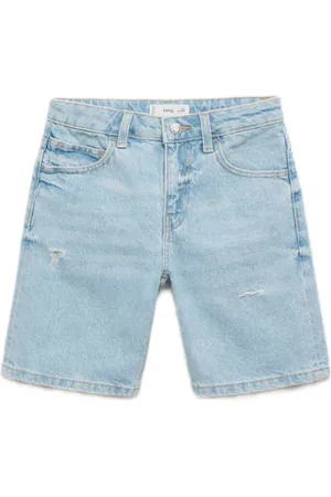 MANGO Denim short light blue denim Blauw Jongens Katoen Effen