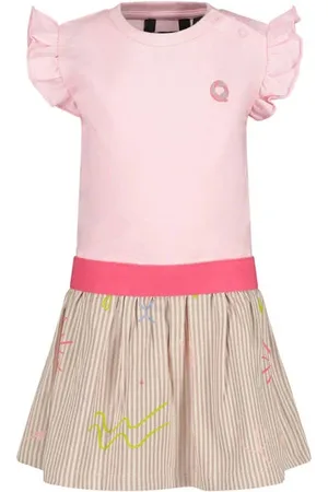 Quapi Mini zomerjurk multi Meisjes Stretchkatoen Ronde hals All over print