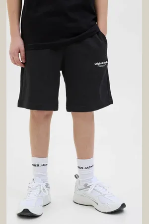 JACK & JONES JUNIOR sweatshort zwart Korte broek Effen