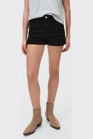 MANGO Denim short black denim Zwart Meisjes Stretchdenim Effen
