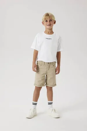 NAME IT KIDS casual short Korte broek Beige Jongens Stretchkatoen