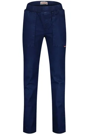 Vingino Straight casual broek donkerblauw Jongens Stretchkatoen Effen