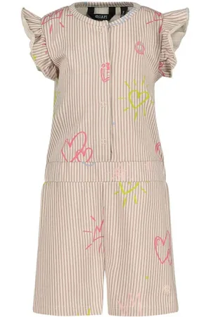 Quapi Mini regular multi Playsuit Meisjes Stretchkatoen Ronde hals All over print