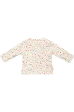 Little Dutch Longsleeve ecru Meisjes Katoen Ronde hals Bloemen
