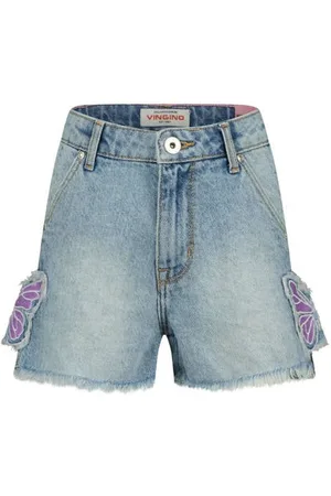 Vingino Regular denim short light blue denim Korte broek Blauw Effen