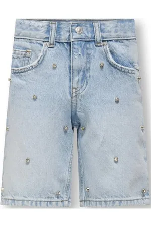 ONLY KIDS GIRL loose denim short Korte broek Blauw All over print