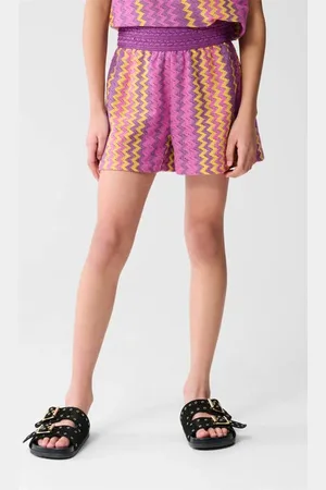 SHOEBY Regular casual short paars Korte broek Meisjes Polyester All over print