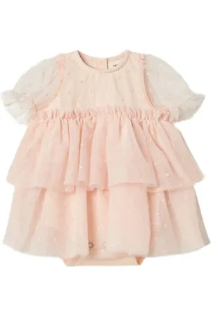 Lil Atelier BABY korte jurk Meisjes Polyester Ronde hals Effen