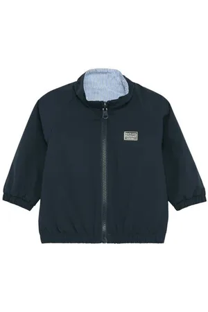 QS by s.Oliver Reversible jas donkerblauw Jongens Polyester Ronde hals Streep