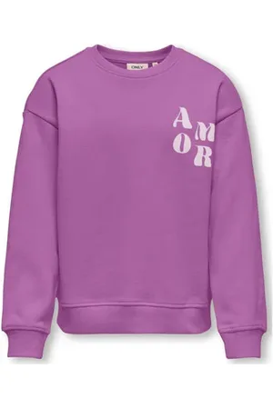 ONLY KIDS GIRL sweater paars Rosé Effen