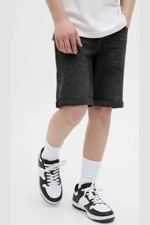 JACK & JONES JUNIOR regular denim short Korte broek Zwart Jongens Stretchdenim