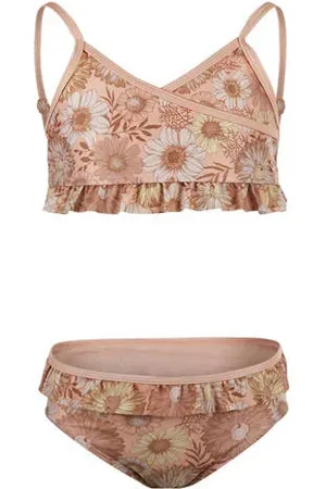 Koko Bikini oranje/beige Meisjes Polyester Bloemen