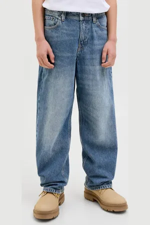 JACK & JONES JUNIOR high waist loose fit jeans medium Blauw