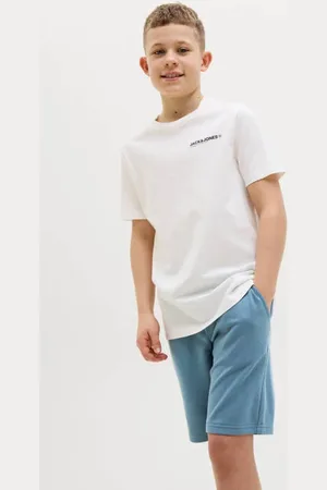 JACK & JONES JUNIOR sweatshort blauw Korte broek Logo