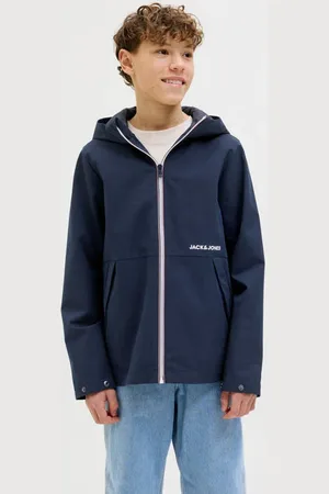 JACK & JONES JUNIOR jack donkerblauw Jas Jongens Polyester Capuchon Effen