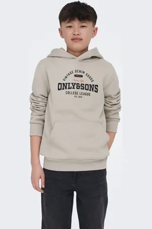 Only & Sons JUNIOR hoodie beige Sweater Grijs Logo