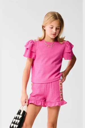 SHOEBY Blousetop crochet Meisjes Polyester Ronde hals Effen