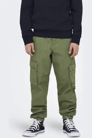 Only & Sons JUNIOR cargo broek groen Jongens Stretchkatoen Effen