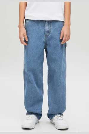 JACK & JONES JUNIOR loose fit jeans medium Blauw Effen